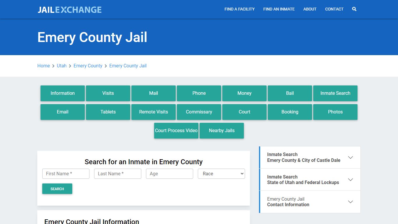 Emery County Jail Roster Lookup, UT, Inmate Search