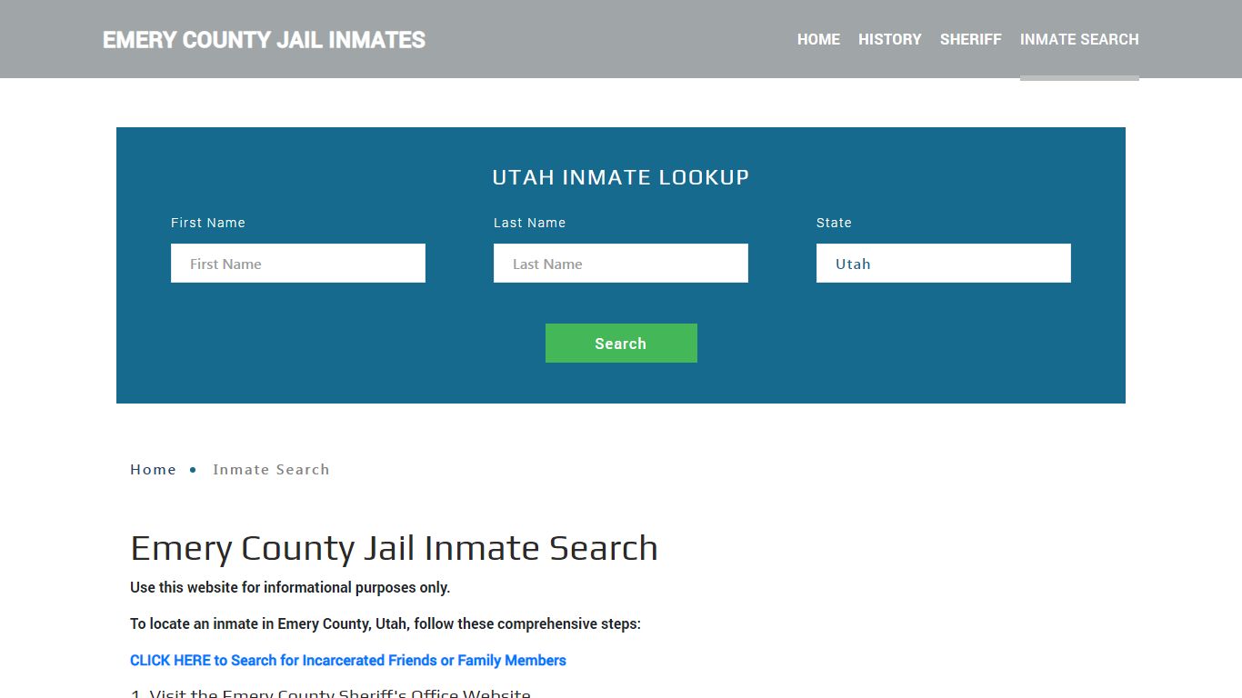 Emery County, UT Detainee Lookup